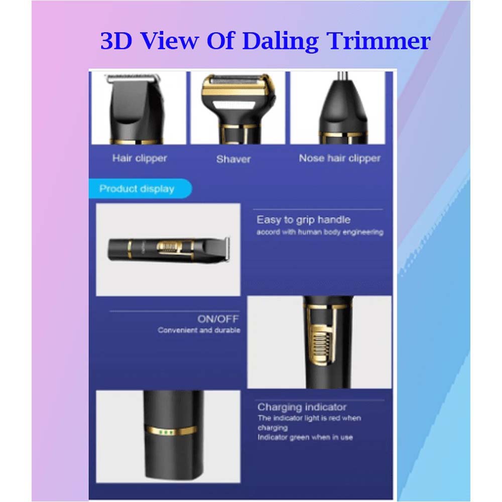 3-in-1 Professional Hair Clippers for Men - Electric Hair Clipper, Nose Trimmer, and Eyebrow Grooming Kit with Durable Stainless Steel Design Image