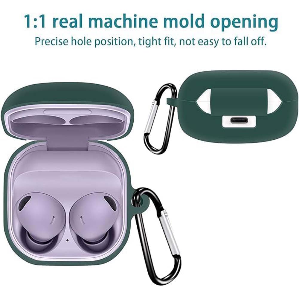 Silicone Case Compitable for Samsung Galaxy Buds 2 Pro/2/Pro/Live - Shockproof Protective Cover with Keychain for Earbuds, Durable & Stylish (Multi) Image