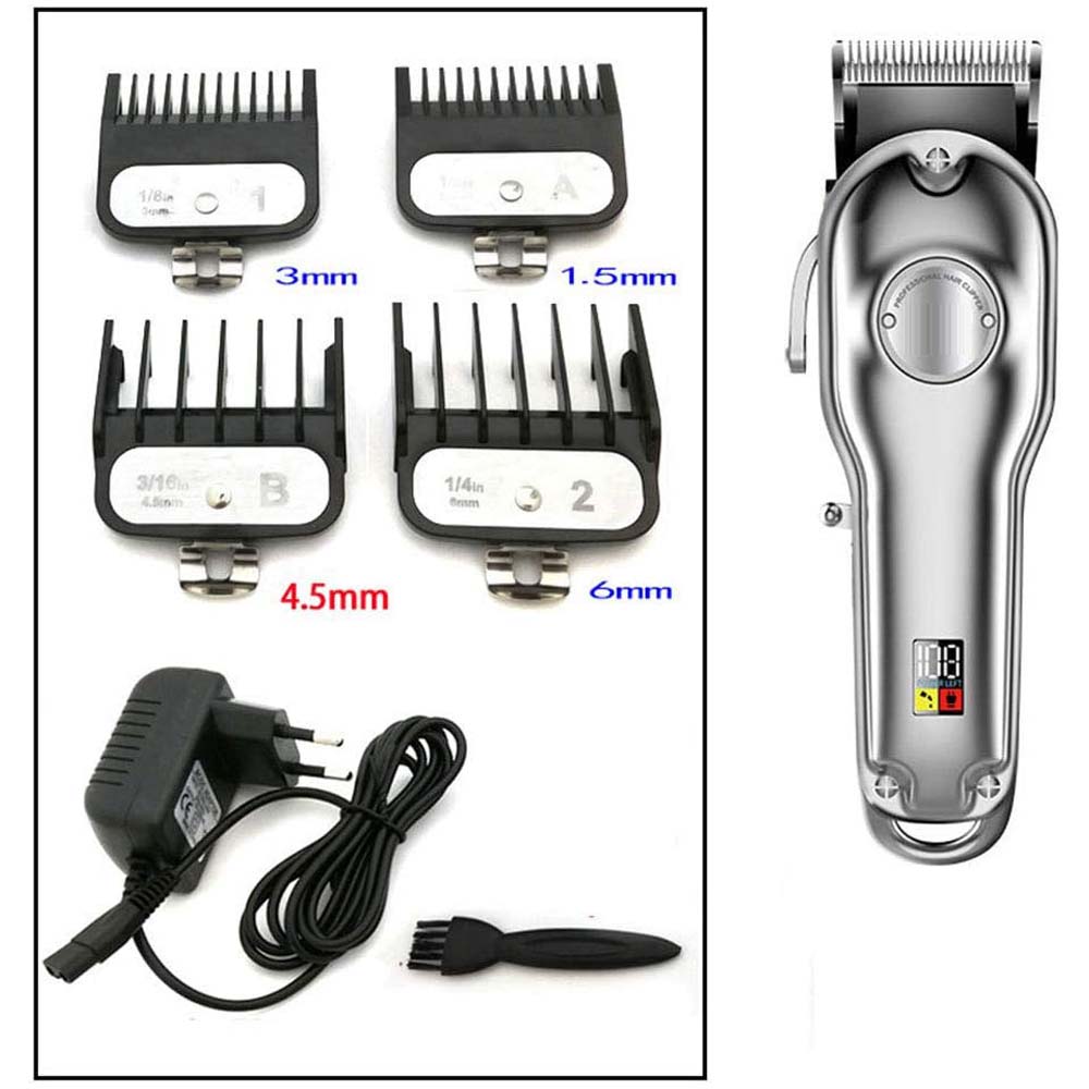 Professional Hair Clipper for Men - Cordless Rechargeable Grooming Kit with T Blade Trimmer, 6 Guide Combs, Beard Trimmer, Barber Haircut Tool Image