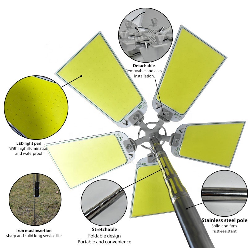 360° LED Camping Light | Adjustable Fishing Rod LED Light with RF Control | 12V Multifunction Outdoor Lamp for Car Image