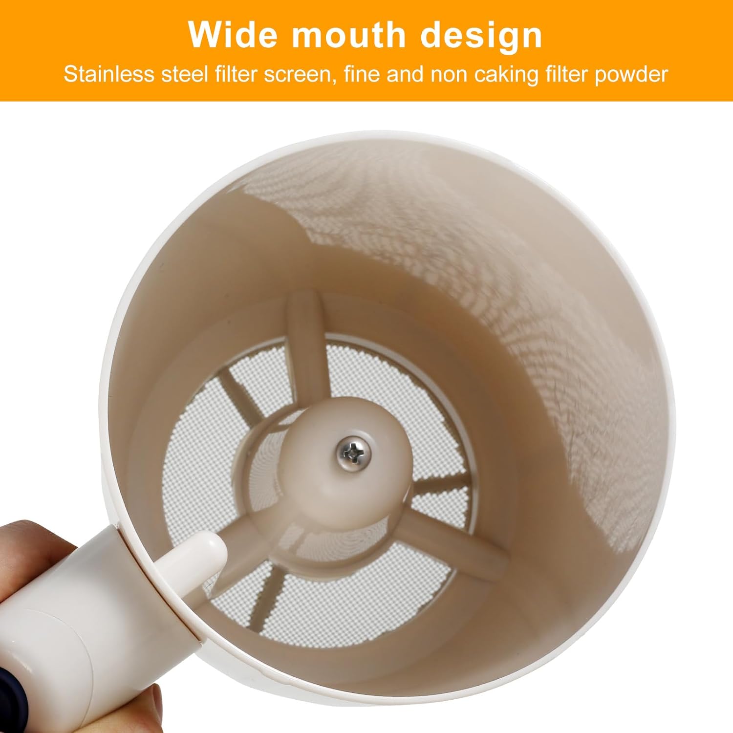 Electric Flour Sifter – Battery-Operated Steel Mesh Sieve for Effortless Baking and Pastry Making Image