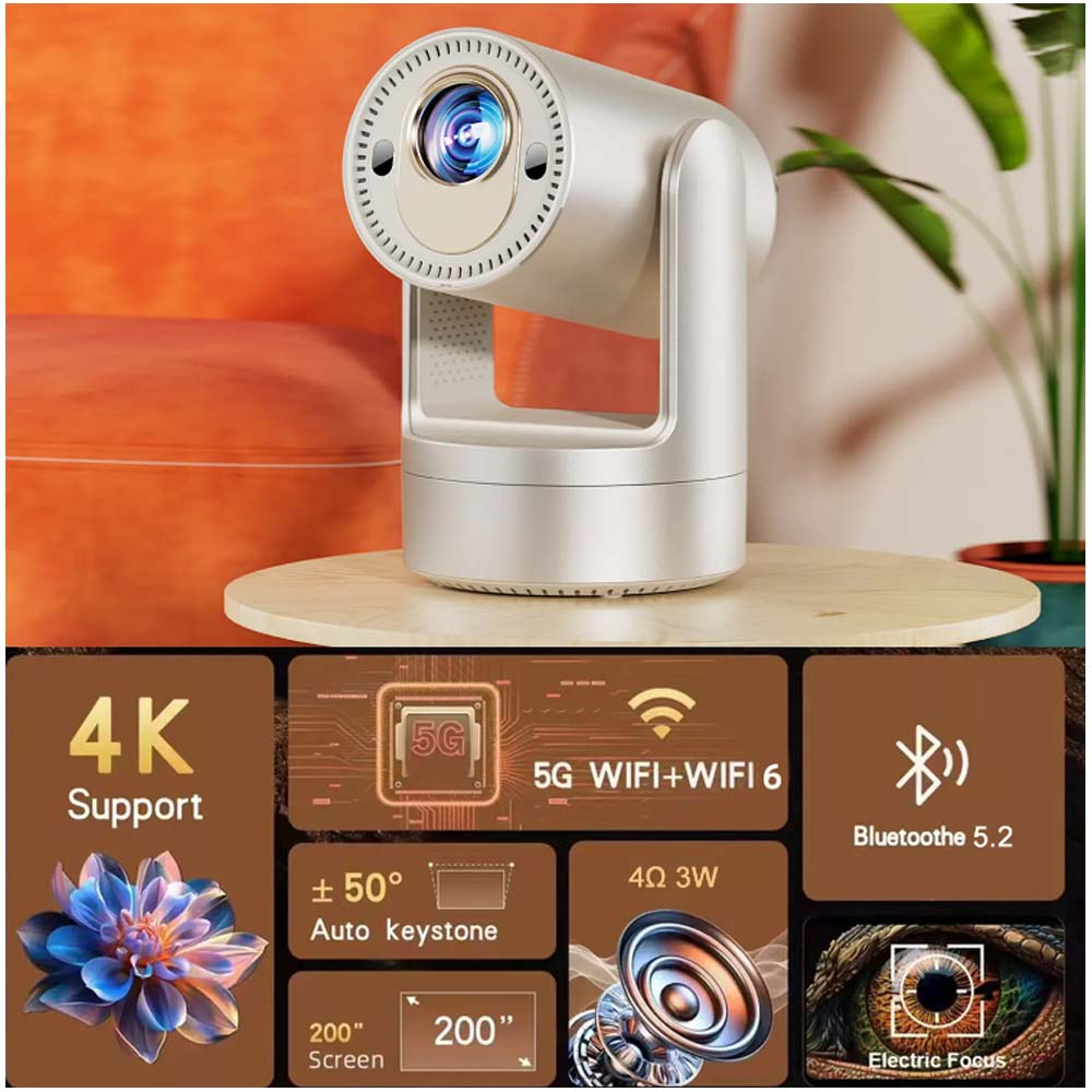 Mini Portable Projector - Pico, 3D, Internet-Ready, Built-In Speakers, Pocketable for Home, Outdoor, Business, Education Image