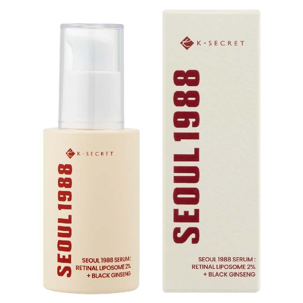 K-Secret SEOUL 1988 Serum with Retinal Liposome 2% & Black Ginseng – Anti-Aging, Wrinkle Care, Brightening & Firming Korean Face Serum 30ml Image