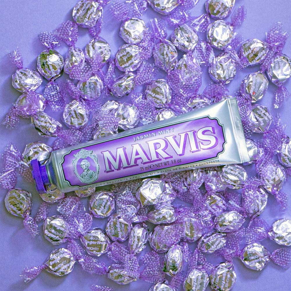 Marvis Whitening Mint Toothpaste 85ml - Freshens Breath, Removes Stains, Whitens Teeth, Prevents Cavities with Floral Notes Image