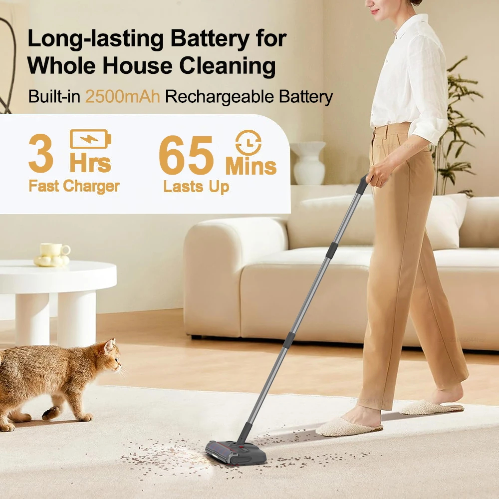 Wireless Electric Sweeper Carpet Cleaner - Handheld Portable Floor Cleaning Machine with Rotating Mop for Household Use Image