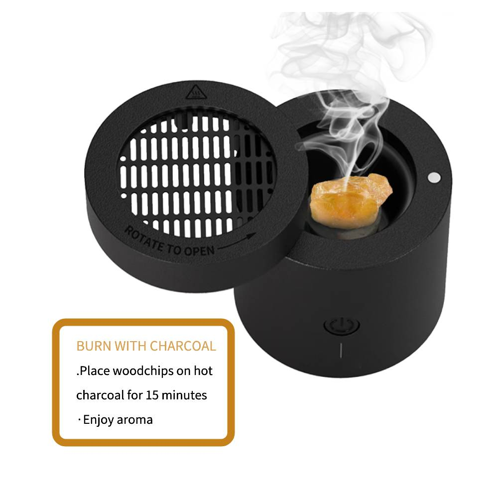 BK108 Charcoal Arabic Bakhoor Burner - Portable Electric Incense Burner for Middle Eastern Bakhoor, Traditional Scent Diffusion Image