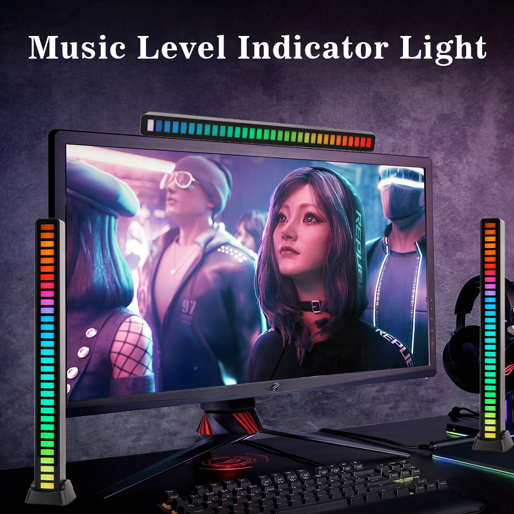 32-Bit RGB Music Rhythm Light - Sound-Activated LED with Tripod Stand, Voice Control, 3D Effects for Parties & Home Decor Image