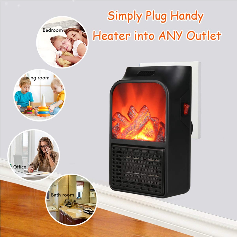 Portable Heater 500W | 220V Remote Control Flame Heater for Efficient Home & Office Heating Image