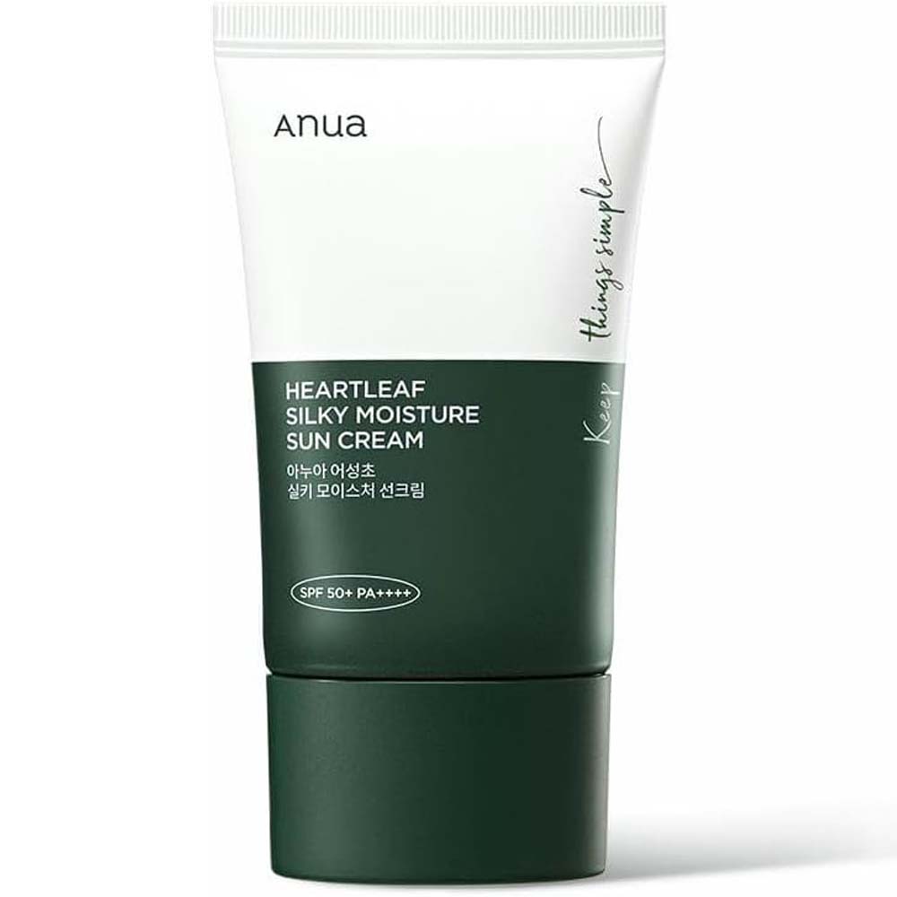 Anua Heartleaf Silky Moisture Sun Cream SPF 50+ PA++++ – Lightweight Hydrating Korean Sunscreen with Soothing Heartleaf Extract, 50ml Image