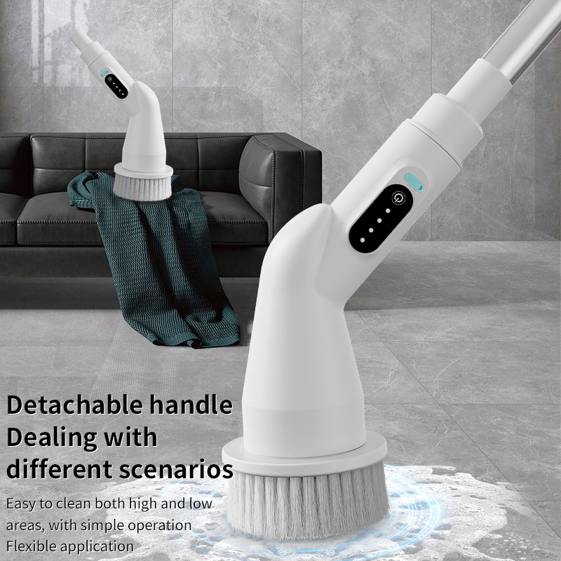 Cordless Electric Spin Scrubber - 7 Replaceable Brushes for Shower, Tub & Tile Cleaning, Baby-Safe Plastic Material Image