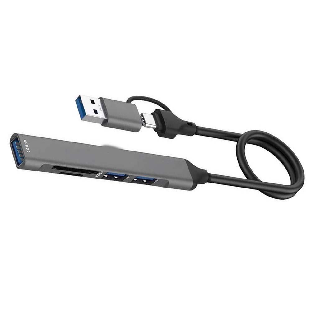 Type-C USB-A 5-in-2 Hub – USB 3.0 and USB 2.0 Accessories for PC and Computer Image