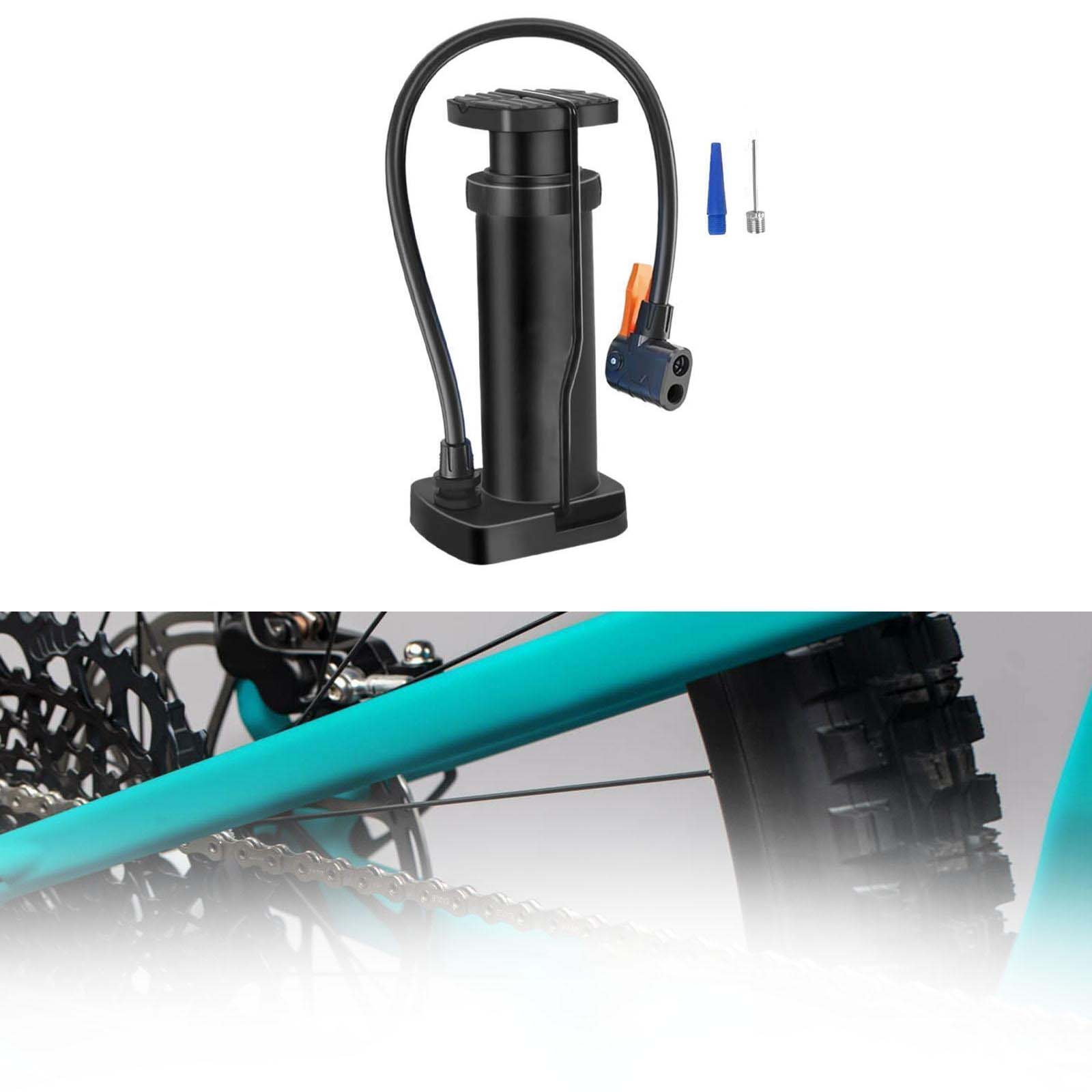 Portable Mini Foot Pump for Bikes, Motorcycles, and Electric Cars | High-Pressure Aluminum Alloy Air Inflator with Foot Pedal | Compact and Durable Design | Ideal for Bicycles, Motorcycles, and Outdoor Use Image