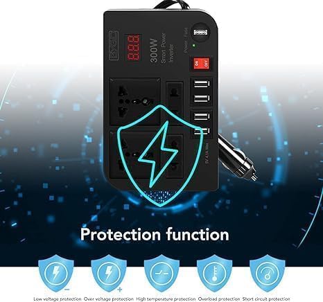 300W Car Inverter | Advanced 12V DC to AC Vehicle Transformer | Power Tablets, Laptops, and More On the Go Image