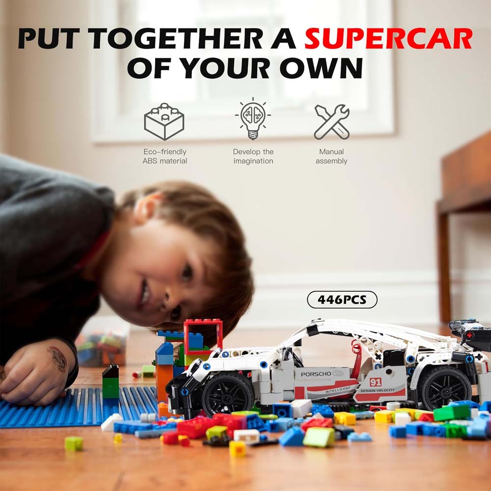 Come Alive Building Blocks Car Set. 446-piece construction toy for ages 6+. Creative STEM set compatible with major brands. Image