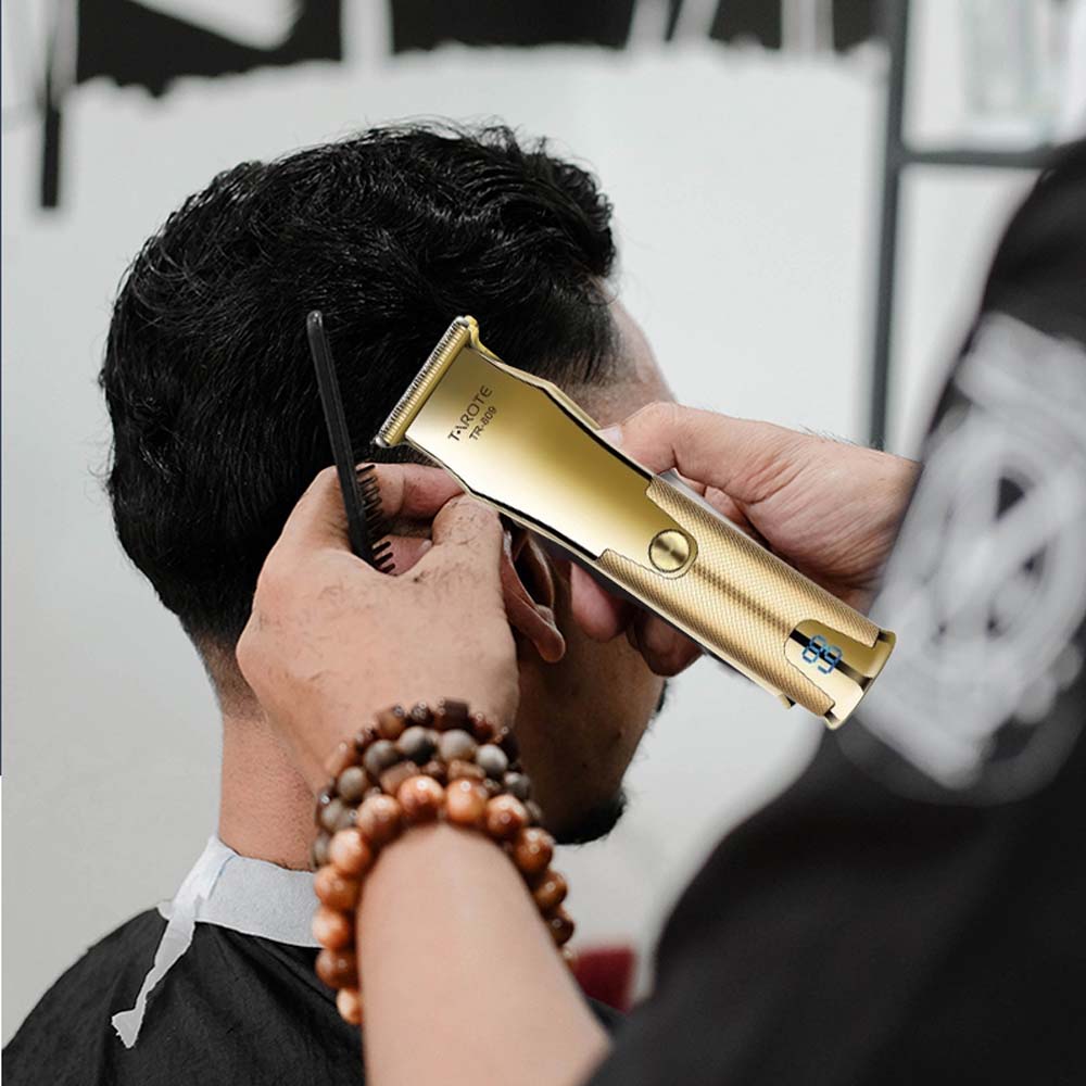 Professional Cordless Hair Trimmer for Men. Electric oil-head stainless steel clipper & beard shaver for precision grooming. Image