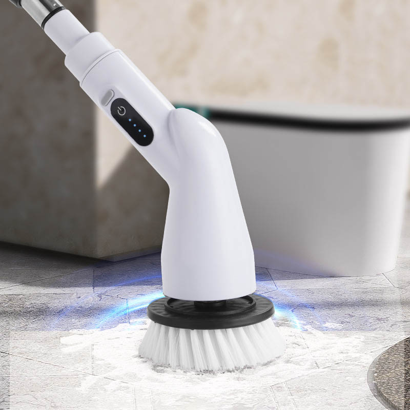 Cordless Electric Spin Scrubber - 7 Replaceable Brushes for Shower, Tub & Tile Cleaning, Baby-Safe Plastic Material Image