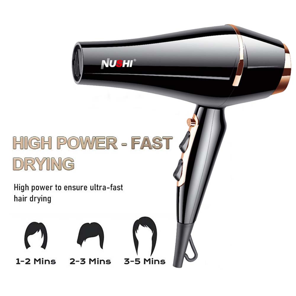 NUSHI NS-2204 Professional Hair Dryer 3000W ultra-powerful motor for fastest drying. Ionic technology for salon results. Image