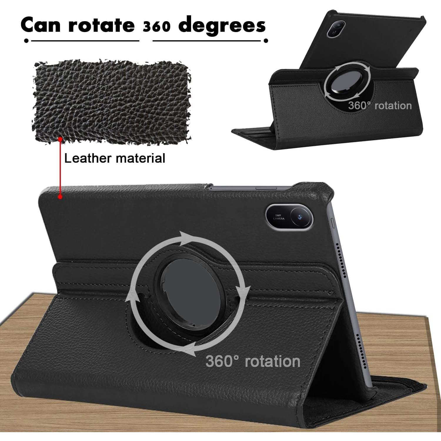 360° Rotating Leather Stand Cover Case Compitable for Huawei MatePad 11 2024 - with Auto Wake/Sleep (Multi Colour) Image