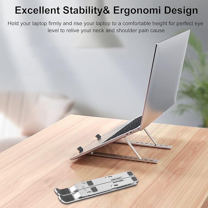 Creative Folding Laptop Stand – Adjustable, Portable Storage Bracket for Enhanced Ergonomics Image