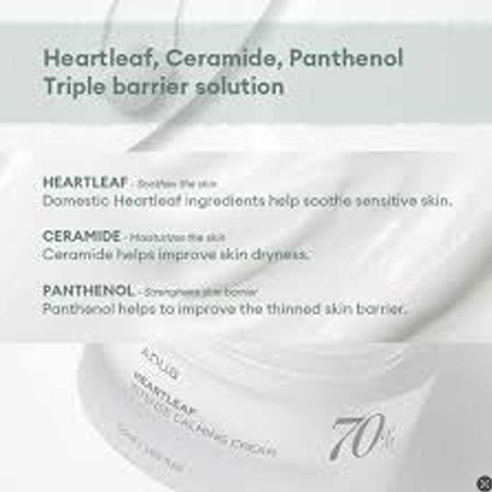 Anua Heartleaf 70 Intense Calming Cream 50ml - Soothing Moisturizer for Sensitive, Redness-Prone Skin Image