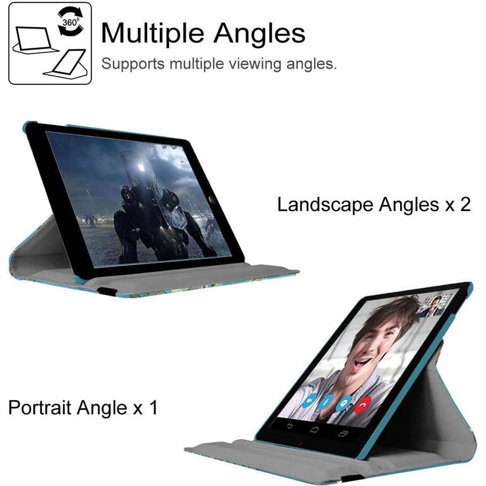 360° Rotating Stand Case for iPad 2/3/4 - Auto Wake/Sleep Smart Cover Protective Case with Multiple Viewing Angles (Multi Colour) Image
