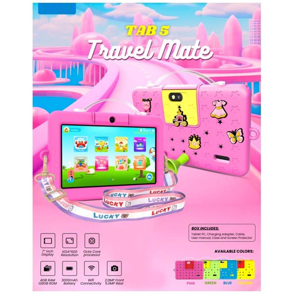TAB 5 Travel Mate - 7" Kids Tablet for Learning & Entertainment, Durable Design, Multi-Color (Child-Friendly Android Tablet) Image
