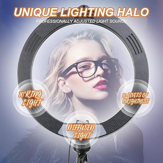 Beauty Live Light – Dimmable Selfie Ring Light with Extendable Tripod Stand for Live Streaming, Makeup, and YouTube Videos Image