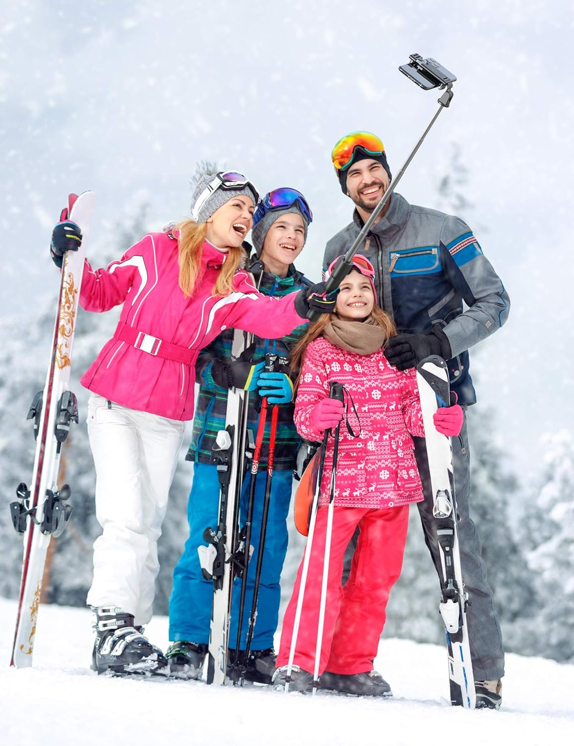 3-in-1 Bluetooth Selfie Stick Tripod Monopod with Remote Control, Telescopic Selfie Stick with Aluminum Alloy Material, Portable & Lightweight, Compatible with iPhone & Android Smartphones - Ideal for Travel, Parties, Weddings, and Group Photos Image