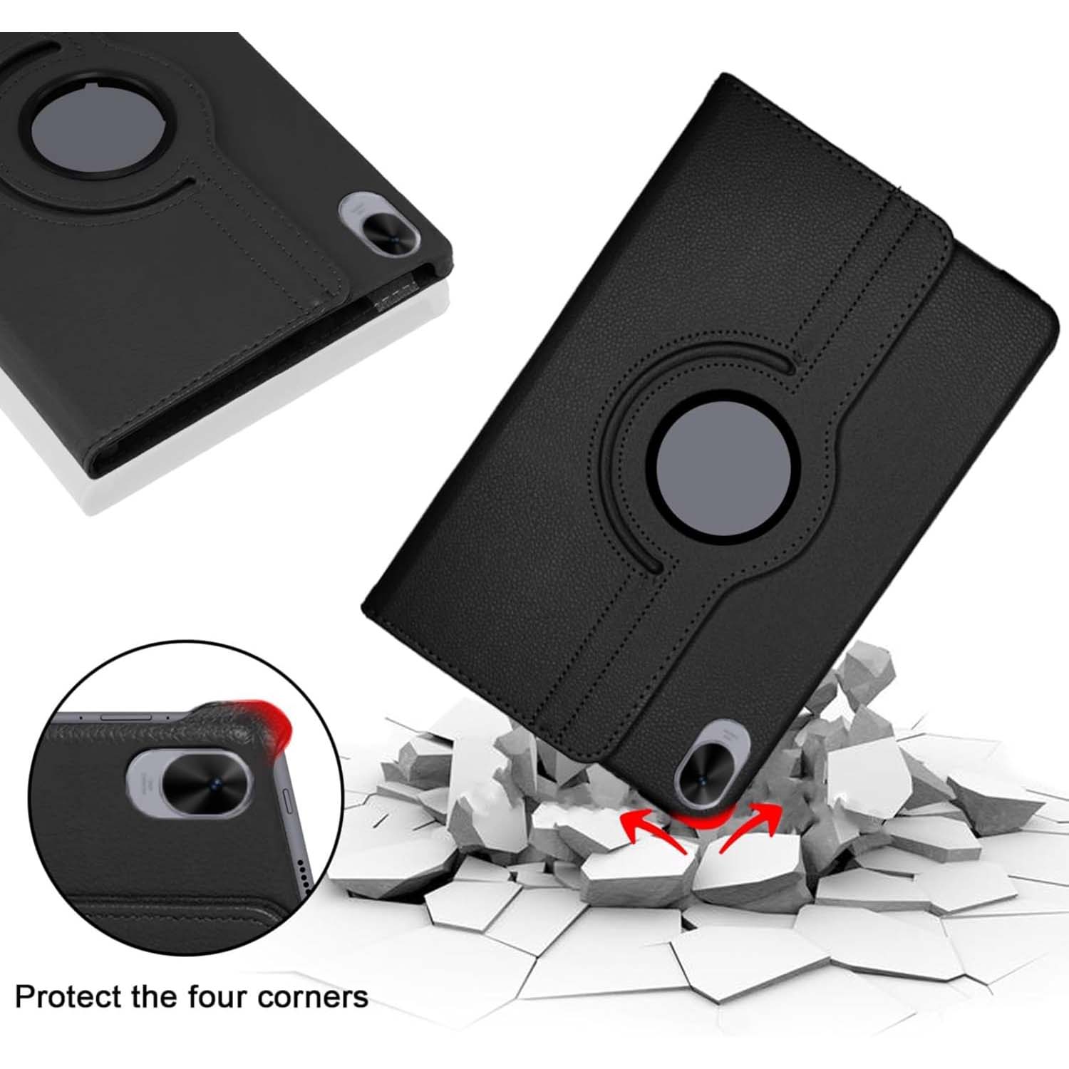 360° Rotating Leather Stand Cover Case Compitable for Huawei MatePad Air 11.5 - with Auto Wake/Sleep (Multi Colour) Image