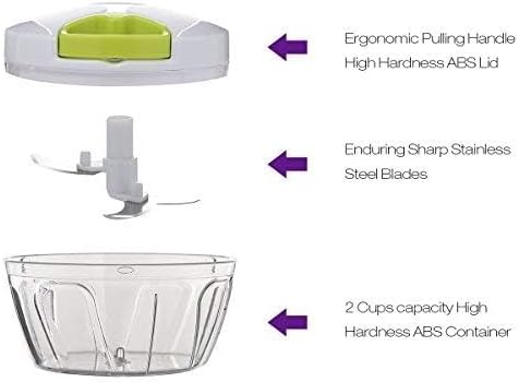 Easy Spin Cutter Hand Chopper | The Ultimate Onion, Garlic, and Vegetable Cutter | Effortless Manual Food Chopper for Quick and Easy Meal Prep Image