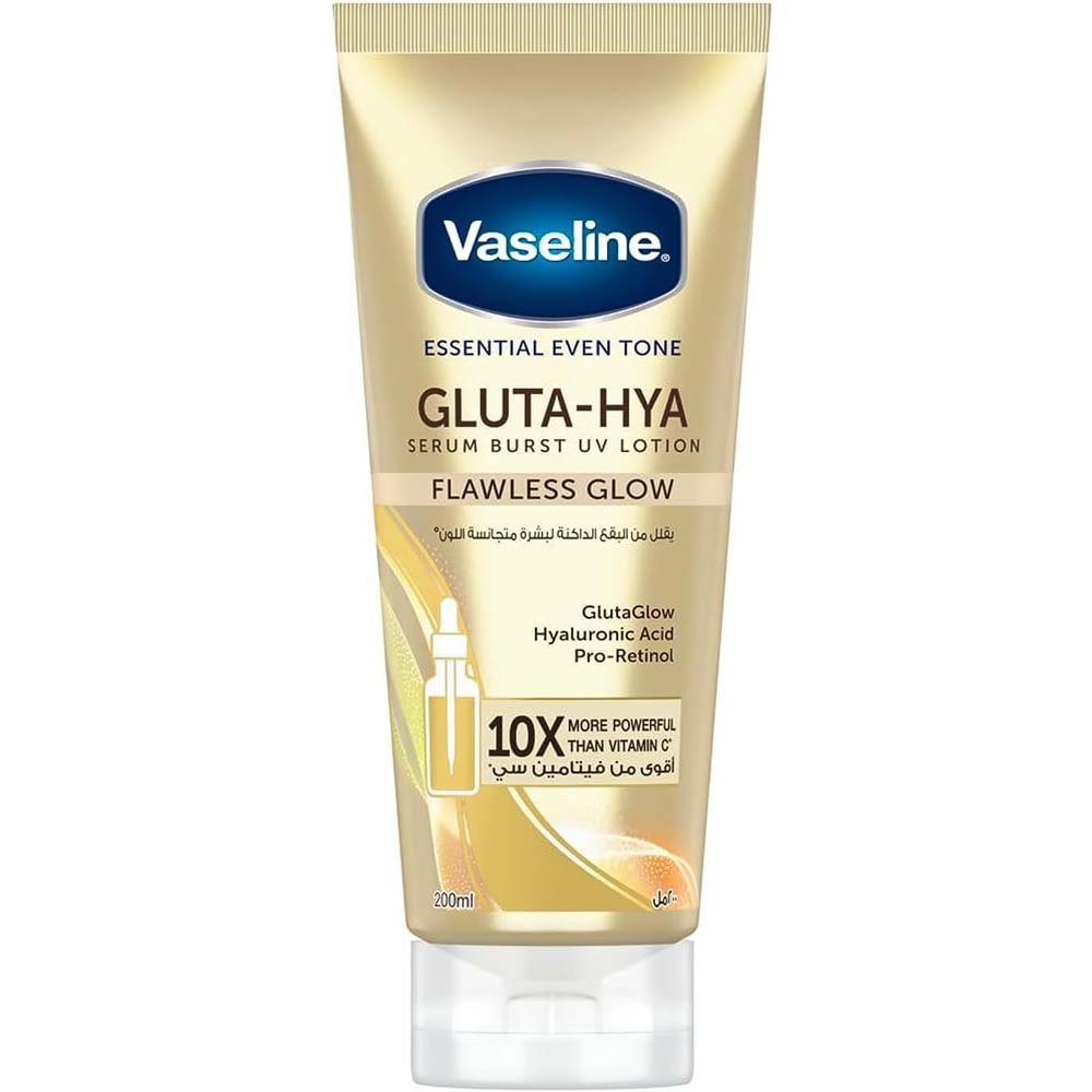 Vaseline Essential Even Tone Body Lotion - Gluta-Hya Serum Burst, 10X More Powerful Than Vitamin C, UV Protection, 200ml Image