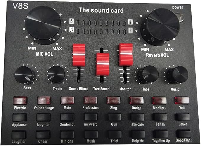 V8S Live Streaming Sound Adapter – Multi-Function High Sound Quality Phone Lap Microphone Compatible Adapter Image