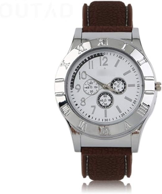 Men's Casual Sports Silicone Quartz Watch with Built-in Electronic Lighter – Waterproof USB Charging, Black Image