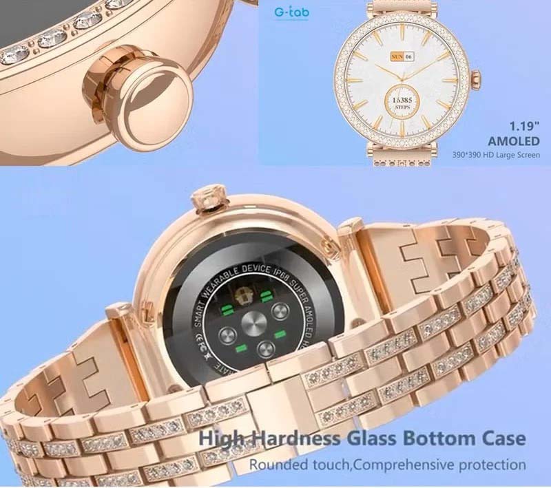 GT10 Diamond Smartwatch | 1.2" AMOLED Display | Heart Rate, Sleep, and Menstrual Tracking | Compatible with Android & iOS | Elegant, High-Performance Smartwatch for Women Image