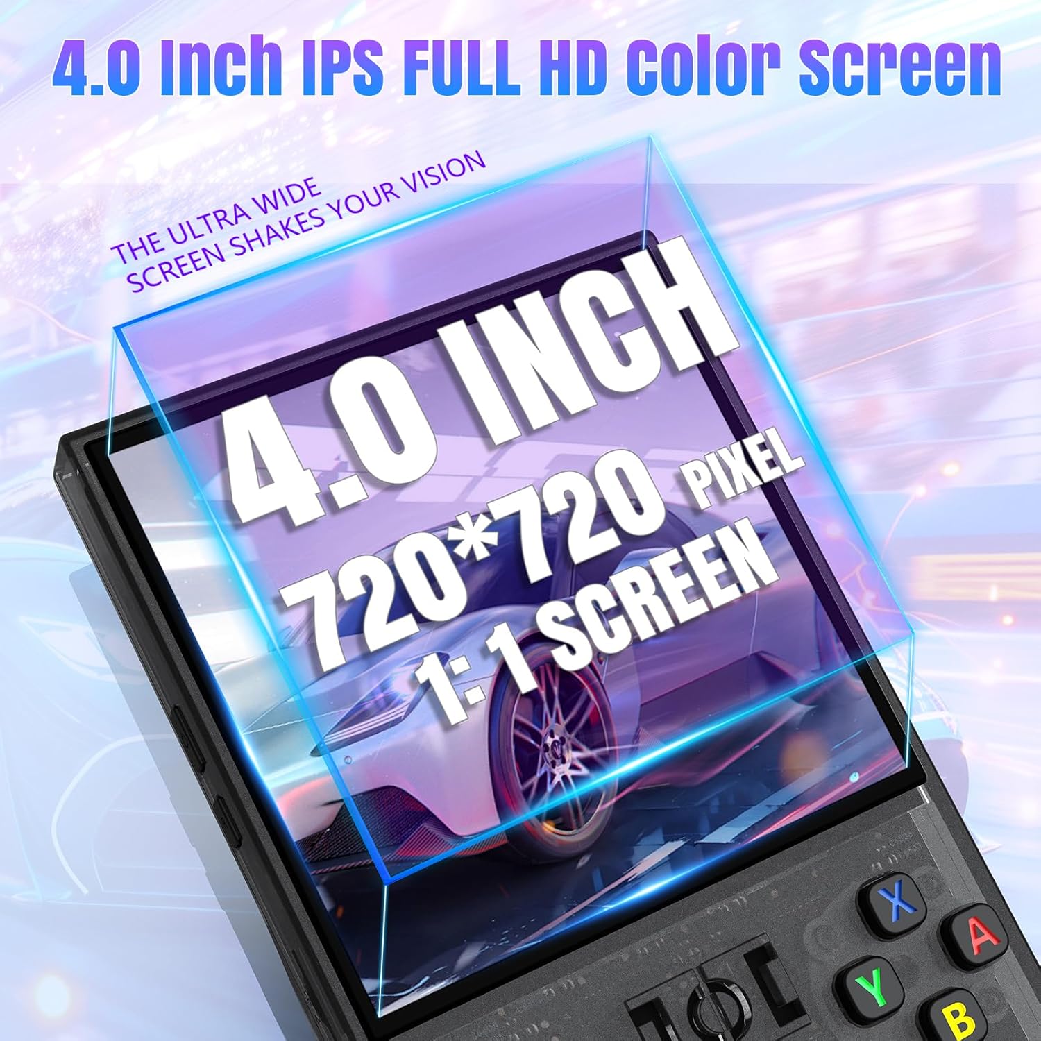 R36MAX Retro Handheld Console - 64GB/22,000 Games, 4" 4K IPS Screen, Open Source Linux System, Portable Classic Gaming (Multi-Colour) Image