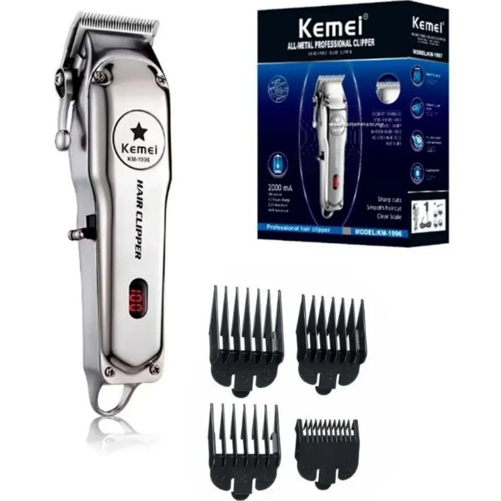 Kemei KM-1996 Professional Cordless Hair Clipper. Rechargeable electric hair cutting machine for home & salon use. Buy clipper. Image