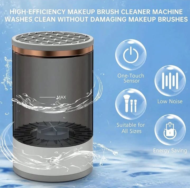 3-in-1 Automatic Makeup Brush Cleaning and Drying Stand – Electric Makeup Brush Cleaner Machine with USB Charging Image