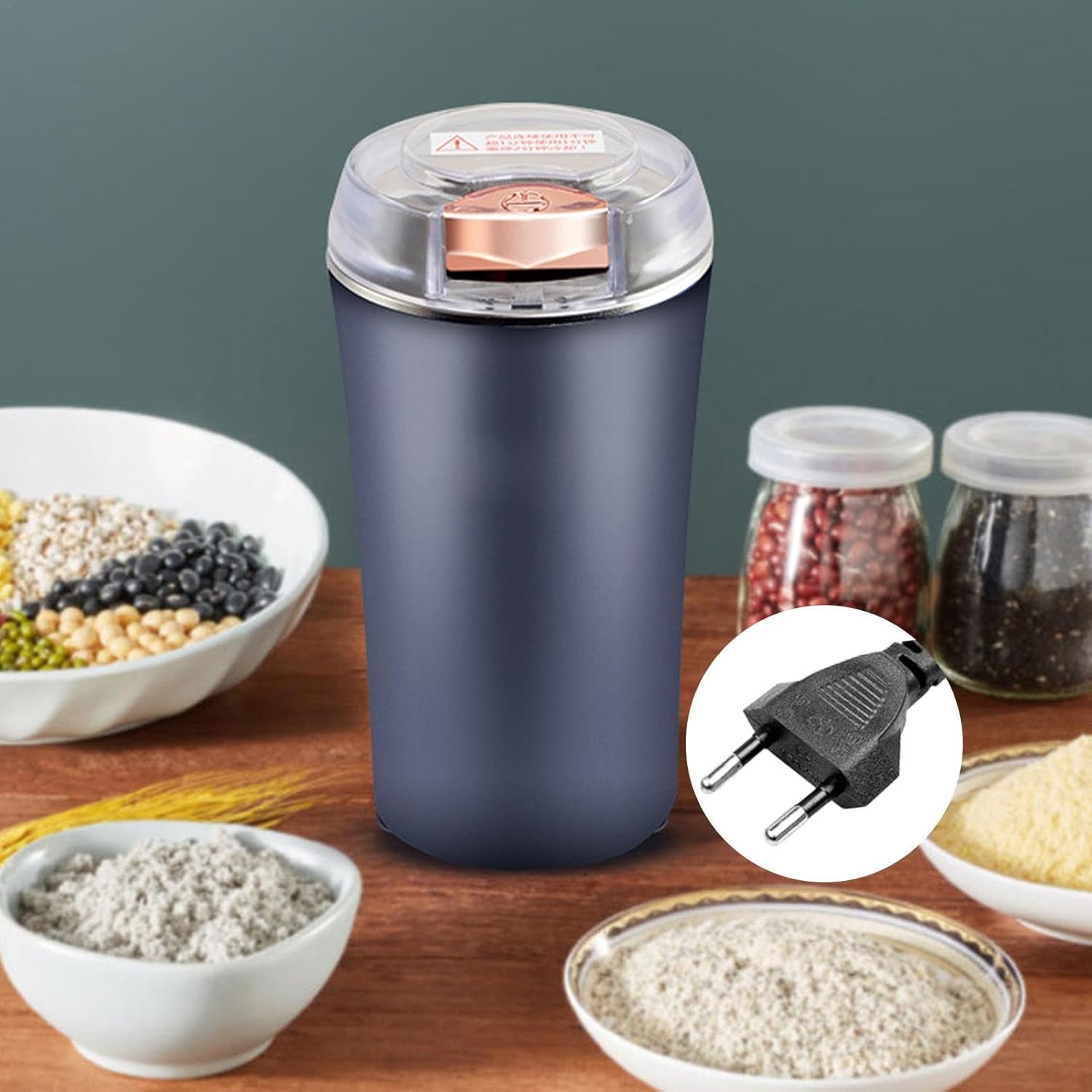 Small Stainless Steel Coffee Grinder - Powerful Electric Spice & Coffee Bean Grinder for Home, Compact & Multi-Purpose Image
