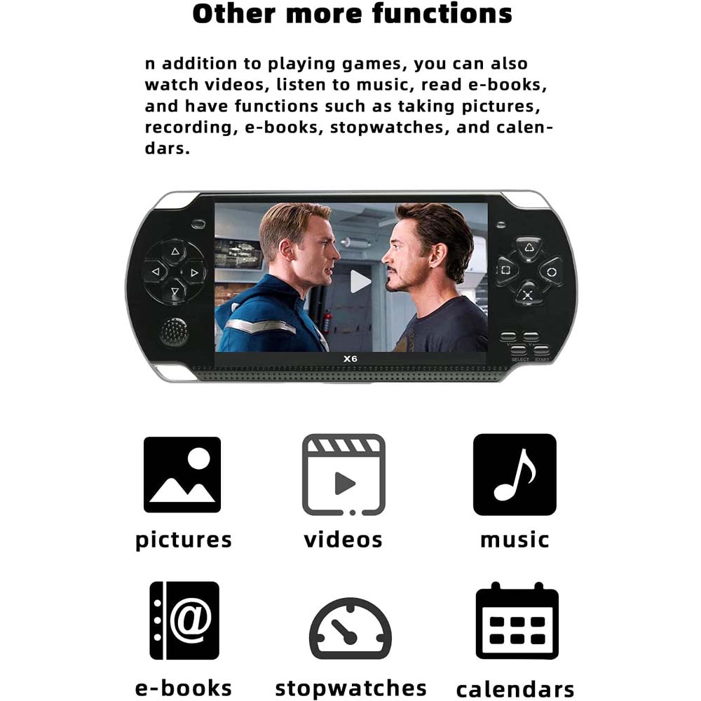 Classic Handheld Gaming Console – 4.3-Inch Display with 200 Retro Games and Integrated Camera Image