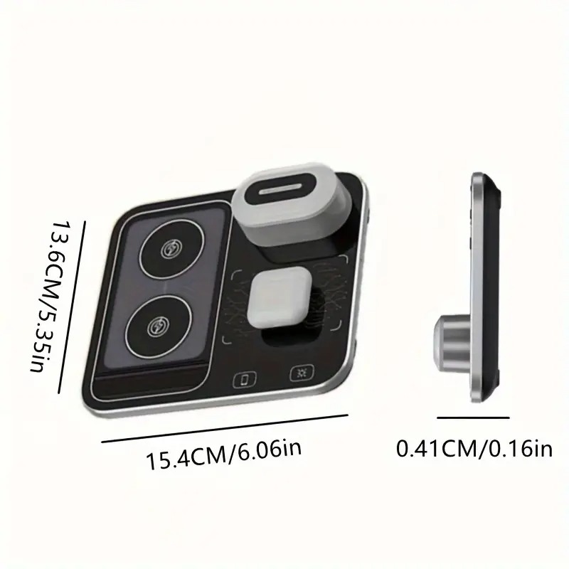 R12 Desktop Wireless Charger – 4-in-1 Automatic Lifting Station with RGB Light Effects and Sound-Controlled Lights Image