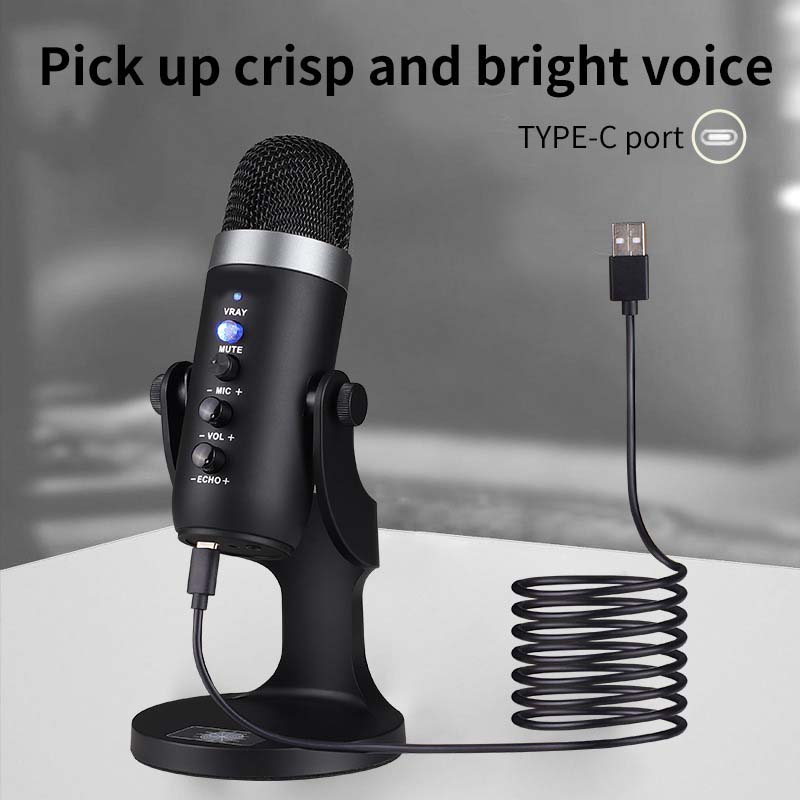 Mc-PW8 Professional USB Microphone – Condenser Desktop Microphone for Podcasting, Gaming, Streaming, and Recording Image