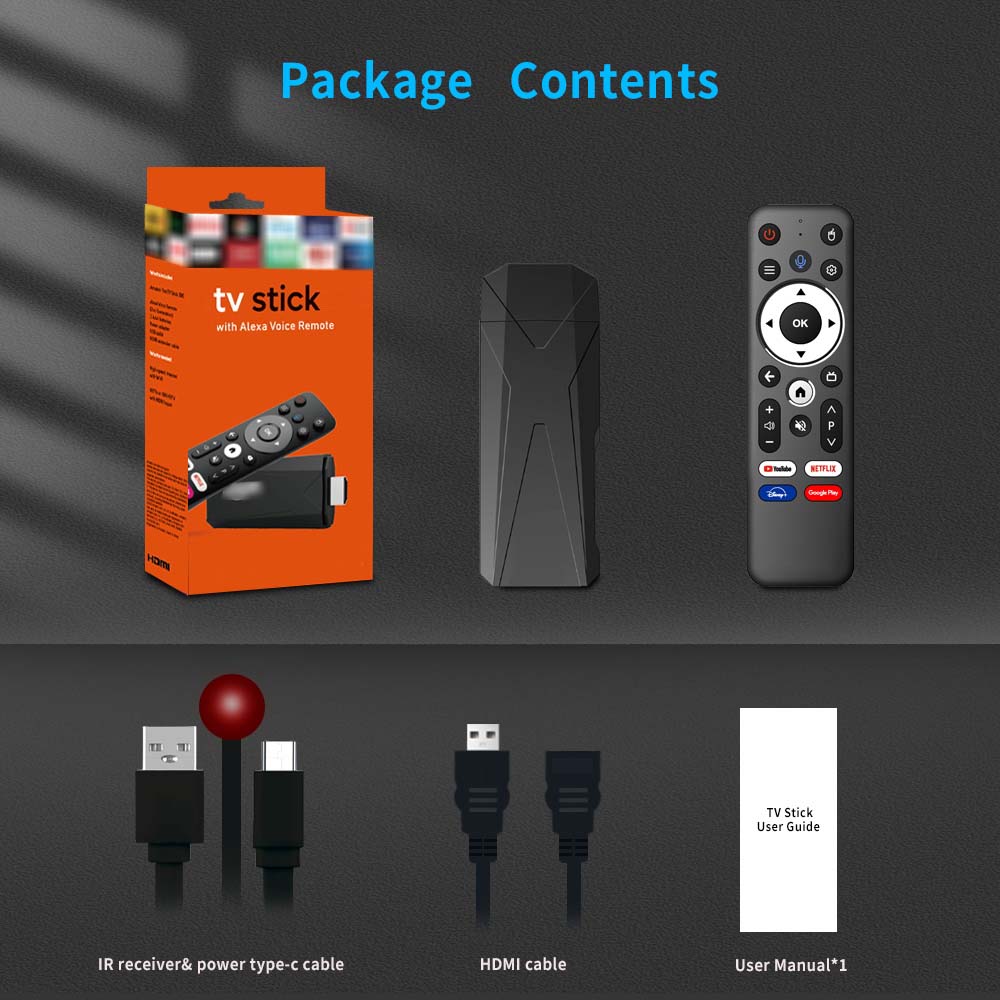 Universal TV Stick with Alcatel Voice Remote - Smart Streaming Stick for Google, YouTube, Fire TV with Voice Control Image