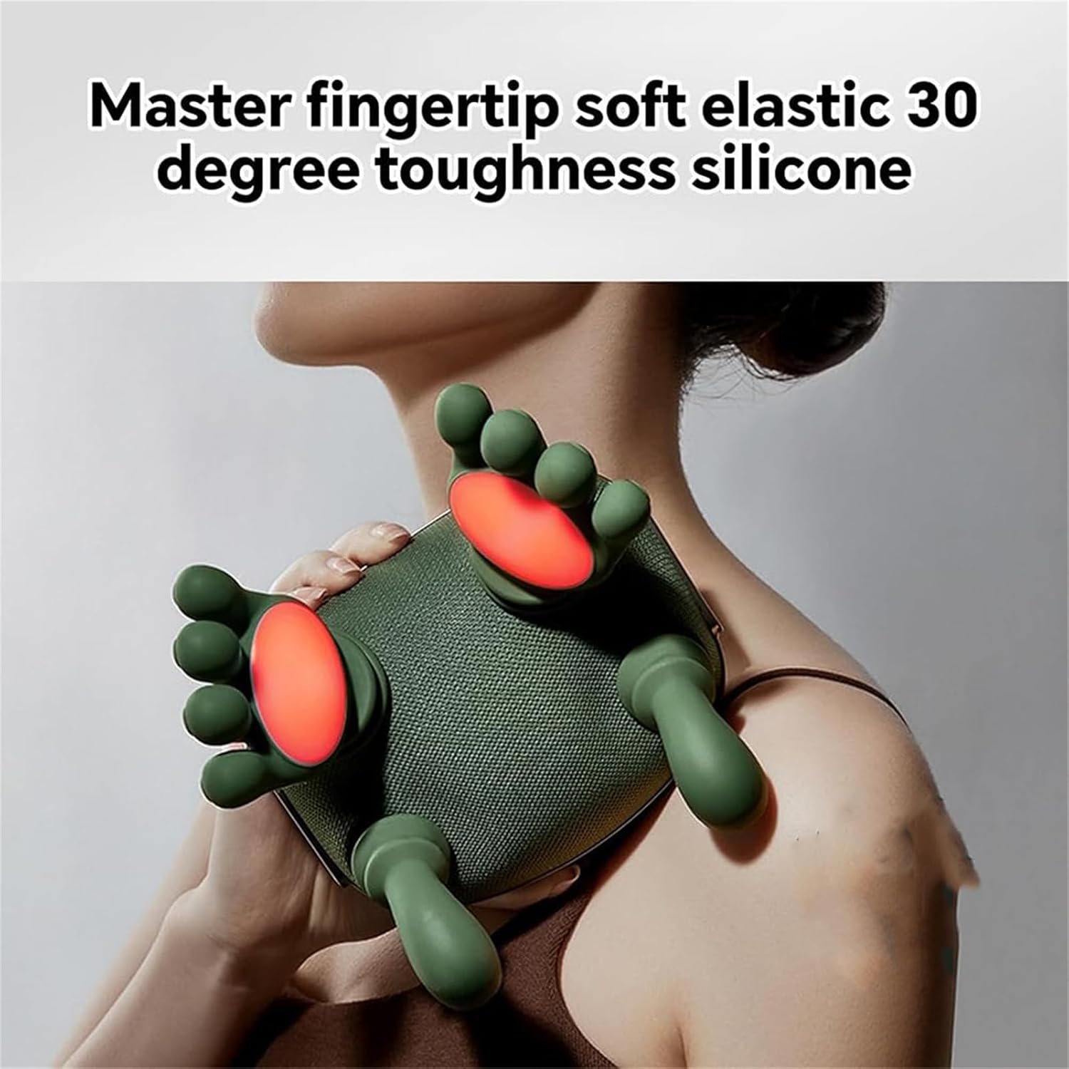 Master Hand Neck & Shoulder Massager with Heat. 3-mode , 2 temp levels & cordless design for back & legs. Green. Image