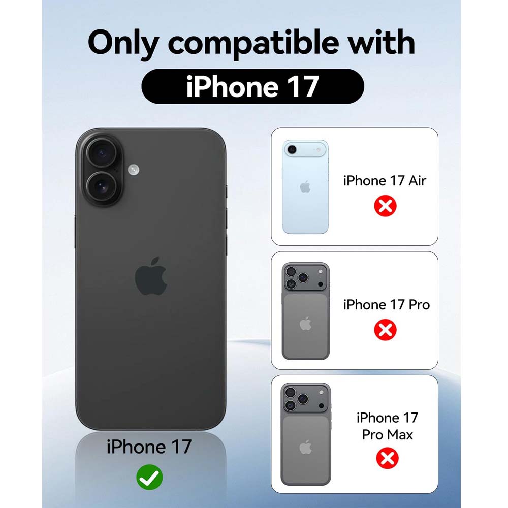 Crystal Clear Case for iPhone 17 6.3" (2025) - Anti-Yellowing Hard Back, Slim Shockproof Bumper, Wireless Charging Compatible Image