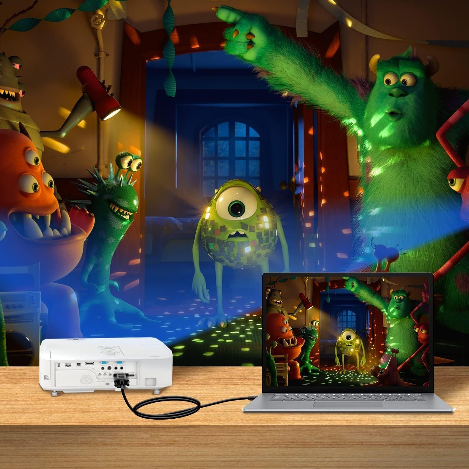 1.5 Meter WGL HDMI Male to VGA Male Video Converter Adapter Cable | Connect LCD TV, Projector, Digital Camera, DVD | 1PC | Seamless Video Transmission Image