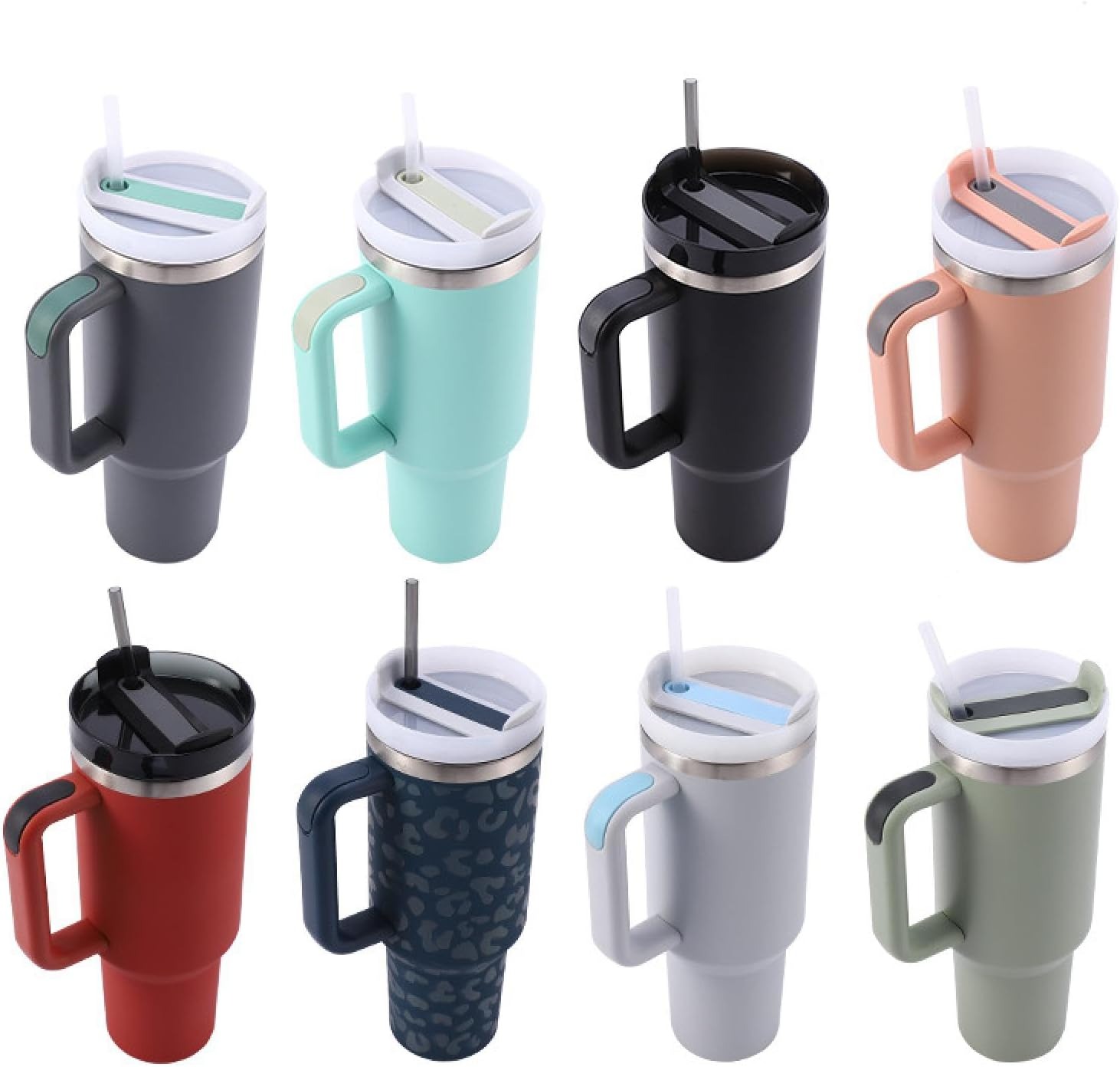 Stainless Steel Vacuum Mug with Screw Lid & Straw – Sweat-Proof, Leak-Proof Travel Flask for Hot & Cold Beverages Image
