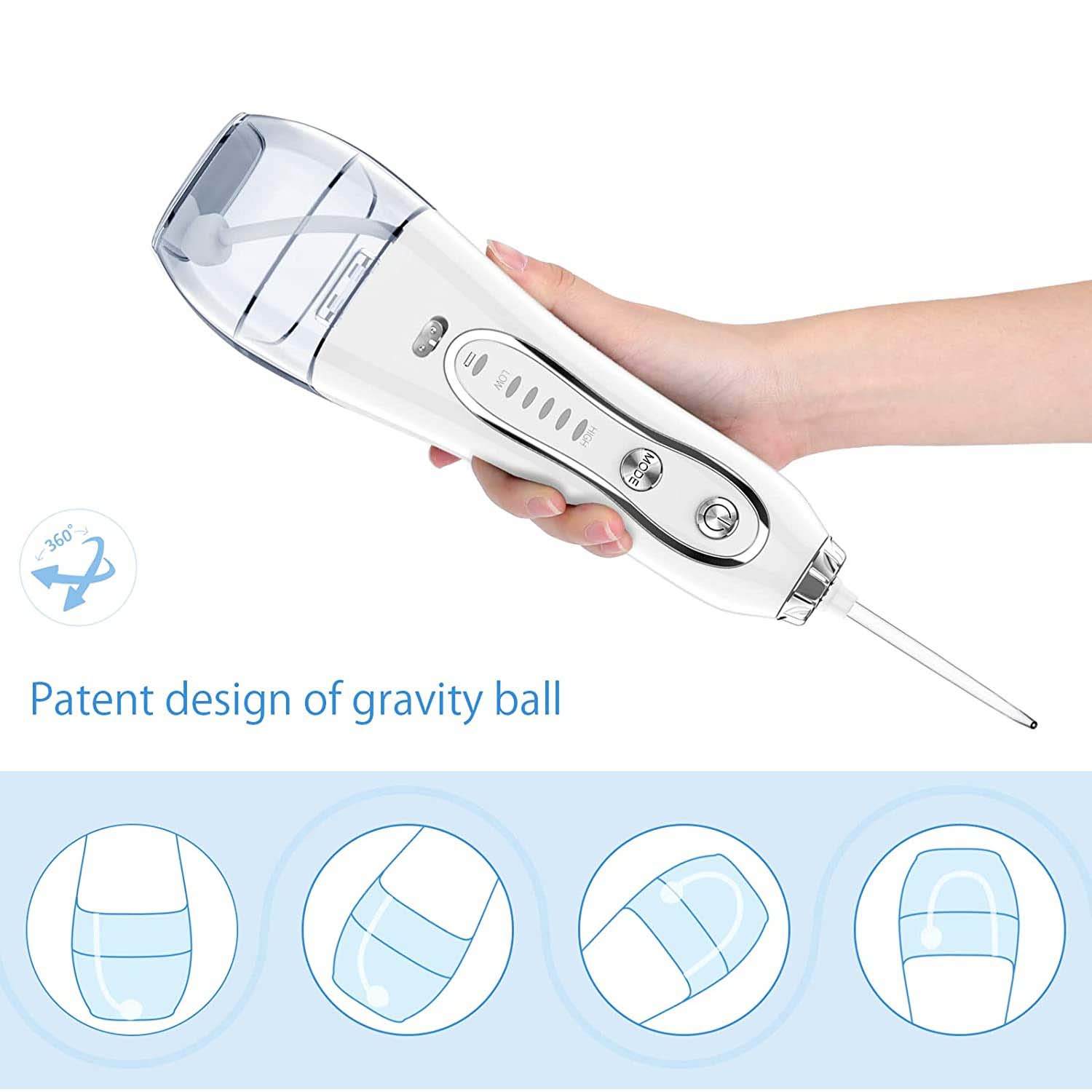 Portable Dental Water Flosser | 300ml White Edition | Advanced Oral Care Image