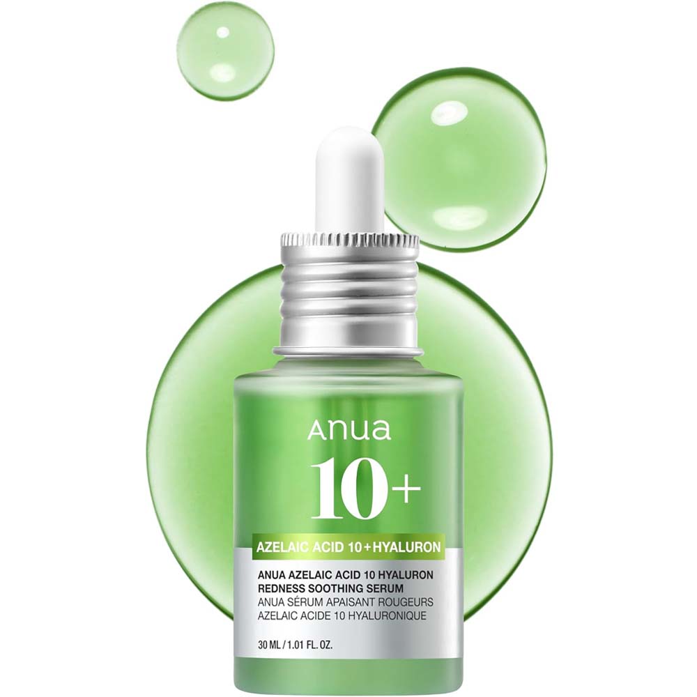 Anua Azelaic Acid 10 Soothing Serum with Hyaluronic Acid & Niacinamide for redness-prone, sensitive skin. Vegan Korean skincare. Image