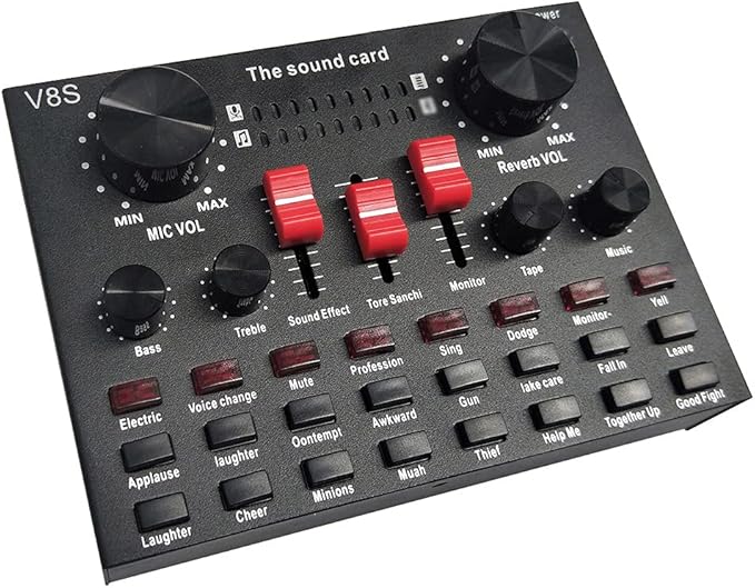 V8S Live Streaming Sound Adapter – Multi-Function High Sound Quality Phone Lap Microphone Compatible Adapter Image