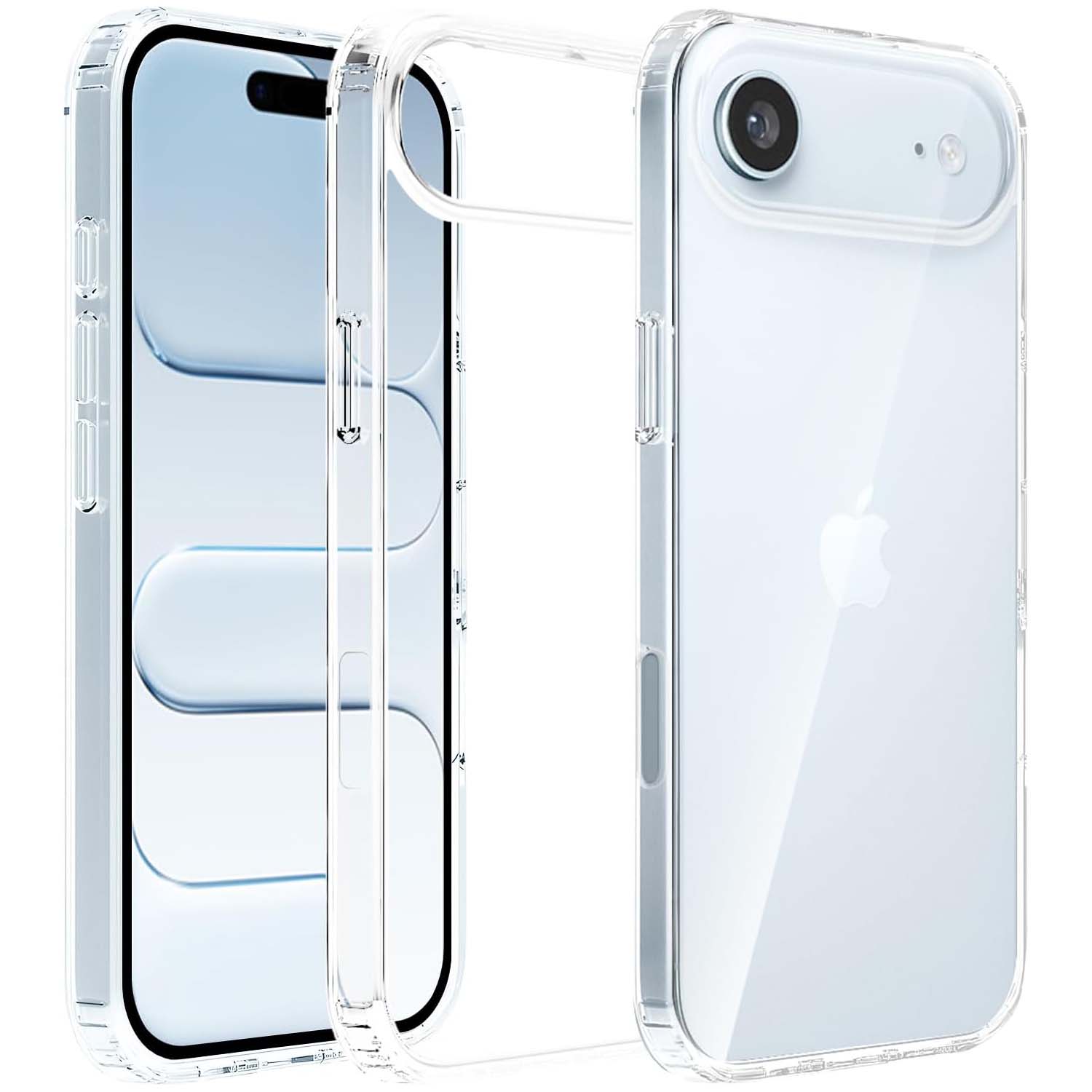 Crystal Clear Case for iPhone 17 Air 6.5" (2025) - Anti-Yellowing Hard Back, Slim Shockproof Bumper, Wireless Charging Compatible Image
